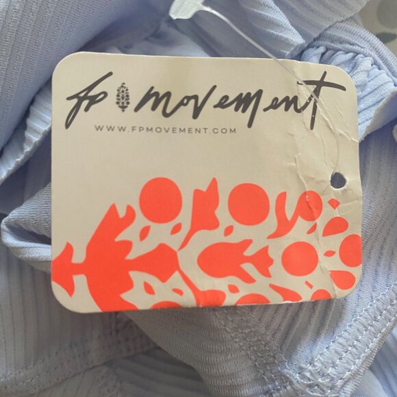 NEW Free People FP Movement Ruffle Me Up Shortsie Romper Halogen Blue XS - Picture 11 of 13